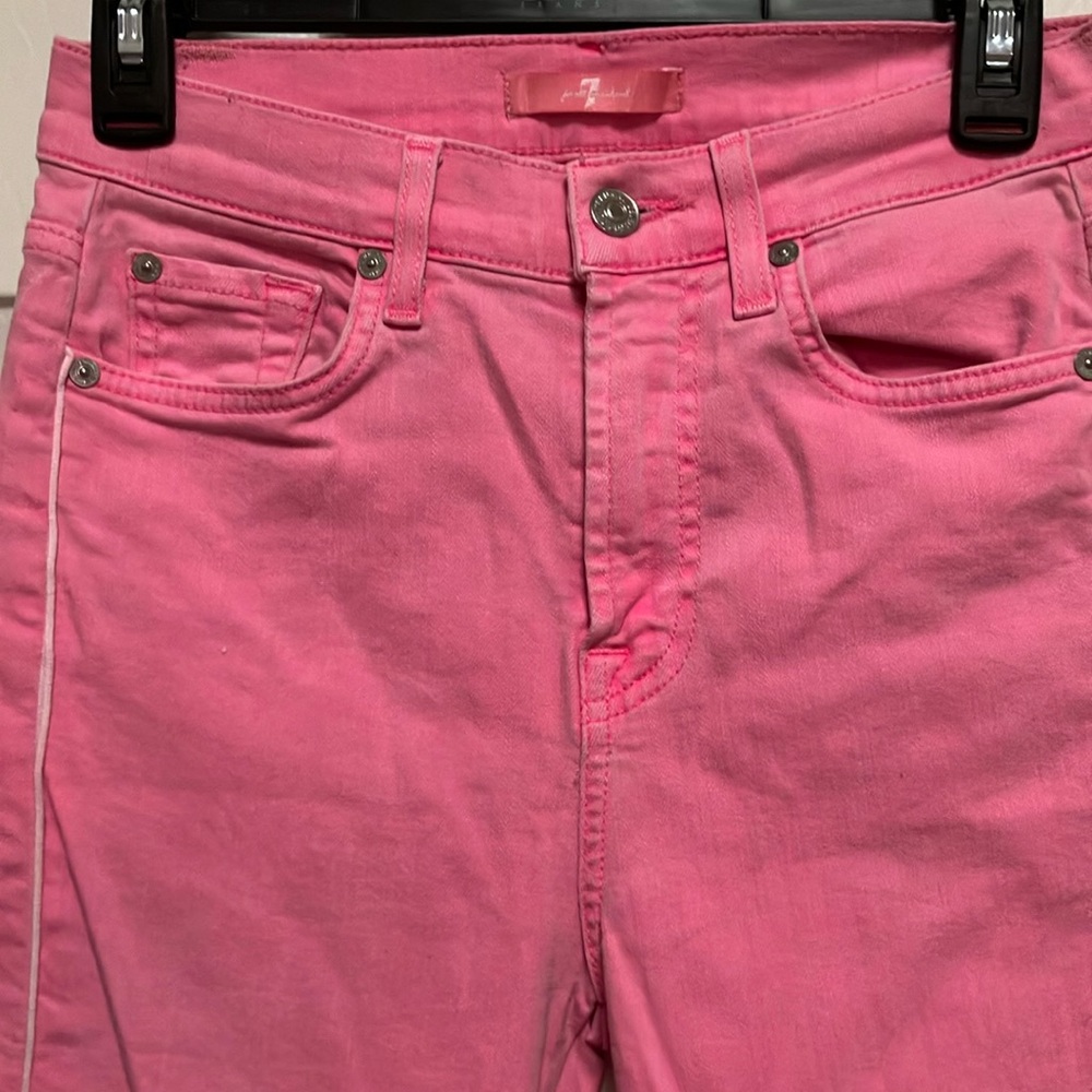 7 For All Mankind Barbie Pink
High Waist Slim Kick Cropped
Flare Jeans Sz 26/25 - Picture 5 of 8